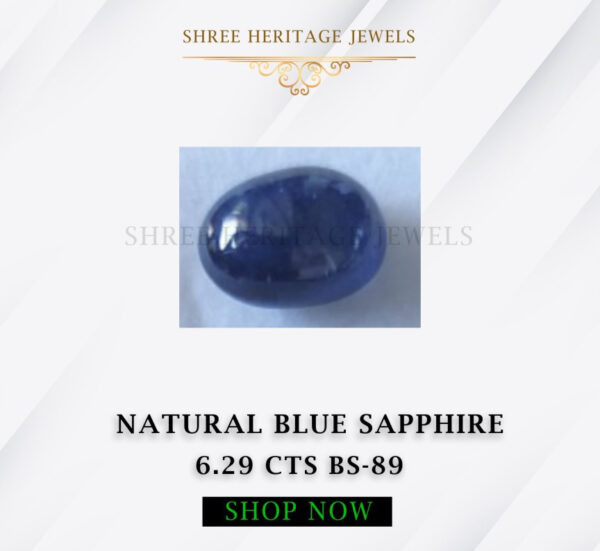 6.29 Carat Natural Blue Sapphire Stone