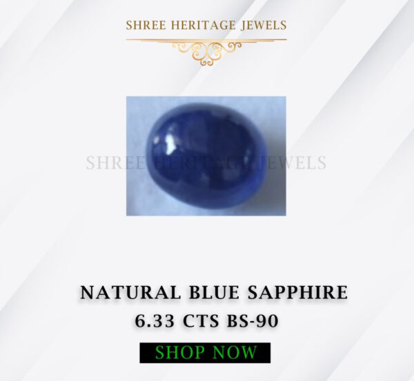 6.33 Carat Natural Blue Sapphire Stone