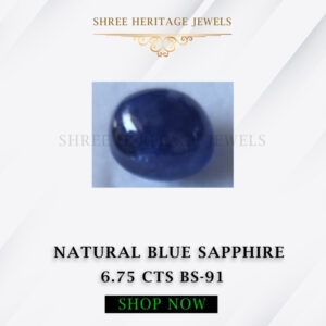 6.75 Carat Natural Blue Sapphire Stone