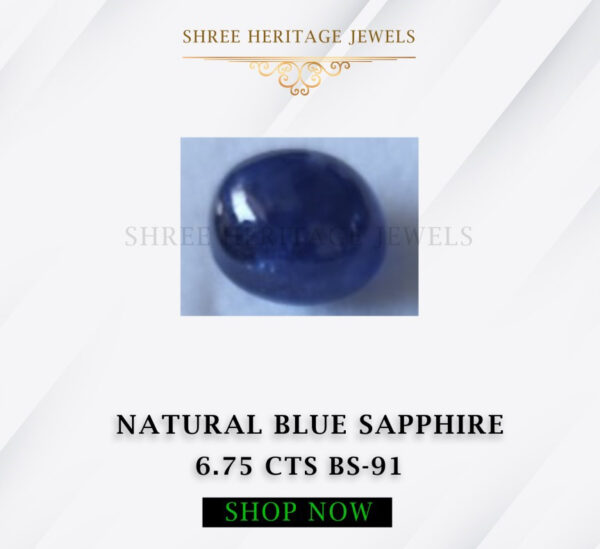 6.75 Carat Natural Blue Sapphire Stone