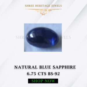 6.75 Carat Natural Blue Sapphire Stone