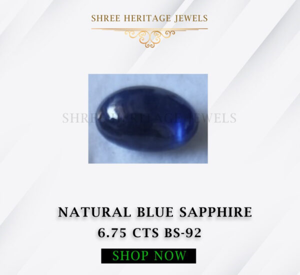 6.75 Carat Natural Blue Sapphire Stone