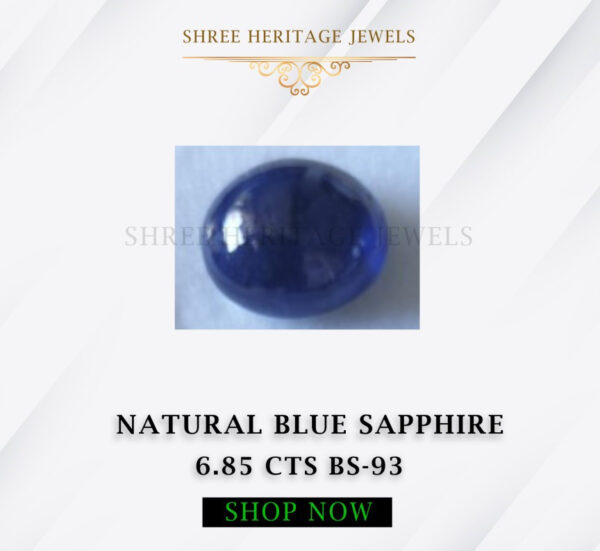 6.85 Carat Natural Blue Sapphire Stone