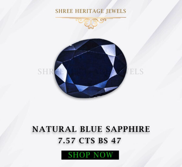7.57 Carat Natural Blue Sapphire Stone