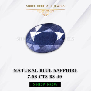 7.68 Carat Natural Blue Sapphire Stone