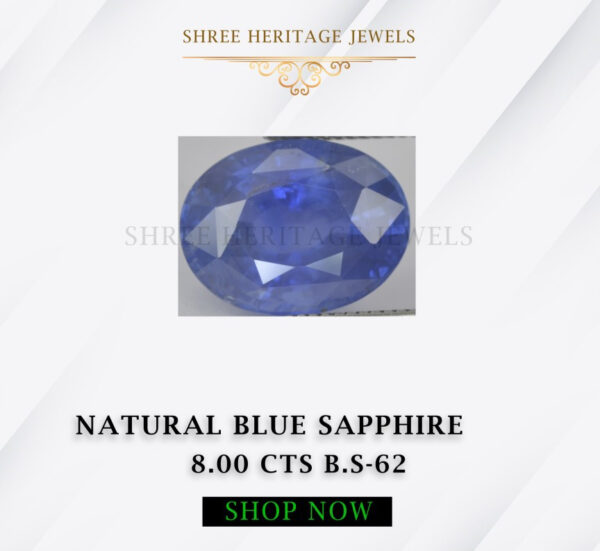 8.00 Carat Natural Blue Sapphire Stone