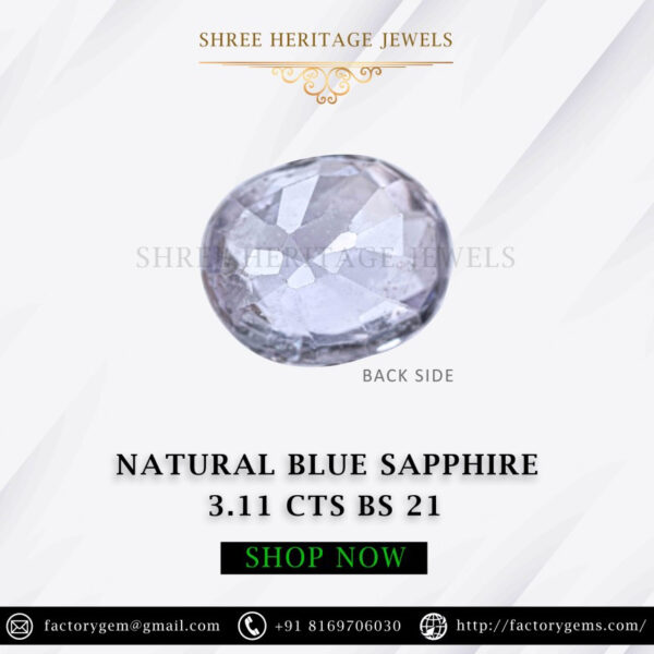 3.11 Carat Natural Blue Sapphire Stone - Image 2
