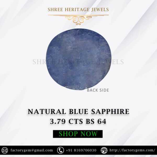 3.79 Carat Natural Blue Sapphire Stone - Image 2