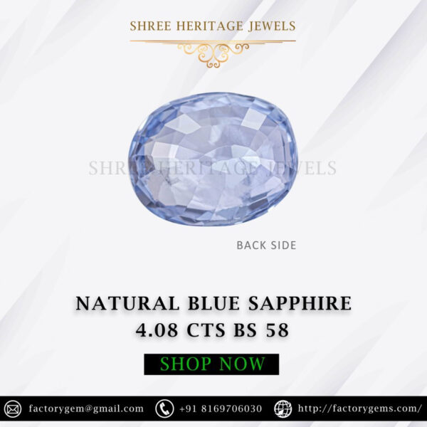 4.08 Carat Natural Blue Sapphire Stone - Image 2