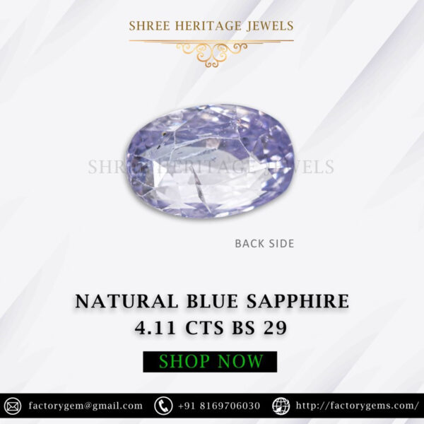 4.11 Carat Natural Blue Sapphire Stone - Image 3