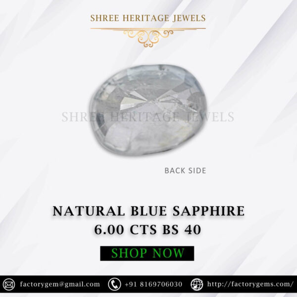 6.00 Carat Natural Blue Sapphire Stone - Image 2