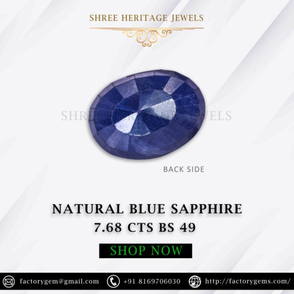 7.68 Carat Natural Blue Sapphire Stone - Image 3