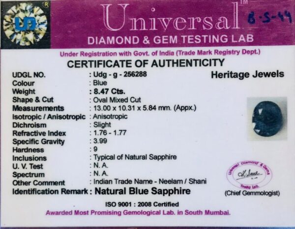 8.47 Carat Natural Blue Sapphire Stone - Image 3