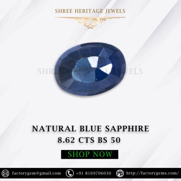 8.62 Carat Natural Blue Sapphire Stone - Image 2