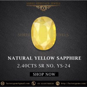 2.40 Carat Natural Yellow Sapphire Stone