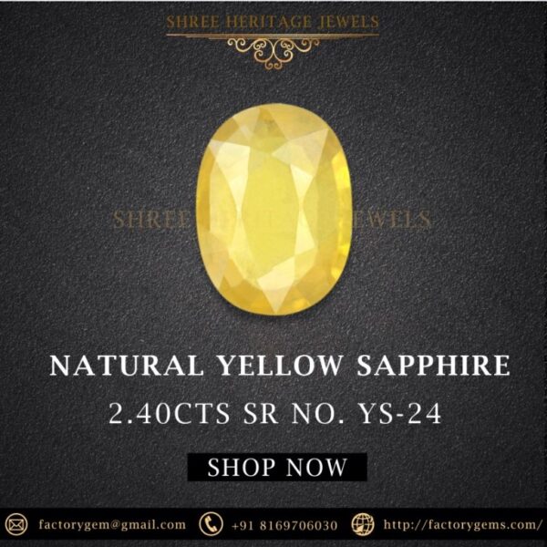 2.40 Carat Natural Yellow Sapphire Stone