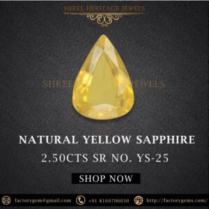 2.50 Carat Natural Yellow Sapphire Stone