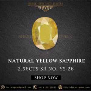 2.56 Carat Natural Yellow Sapphire Stone