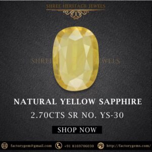 2.70 Carat Natural Yellow Sapphire Stone