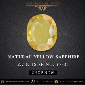 2.70 Carat Natural Yellow Sapphire Stone