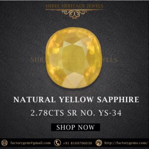 2.78 Carat Natural Yellow Sapphire Stone