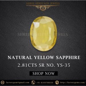 2.81 Carat Natural Yellow Sapphire Stone