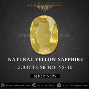 2.83 Carat Natural Yellow Sapphire Stone