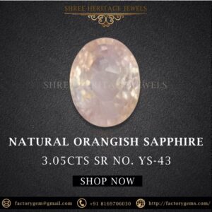 3.05 Carat Natural Orange Sapphire Stone