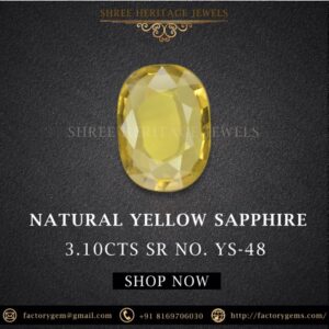 3.10 Carat Natural Yellow Sapphire Stone