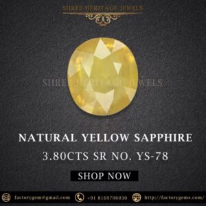 3.80 Carat Natural Yellow Sapphire Stone