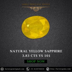3.83 Carat Natural Yellow Sapphire Stone
