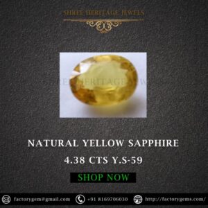4.38 Carat Natural Yellow Sapphire Stone