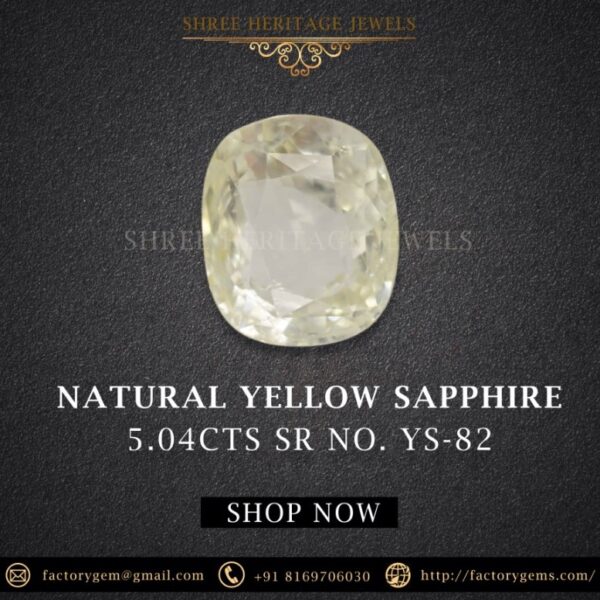 5.04 Carat Natural Yellow Sapphire Stone