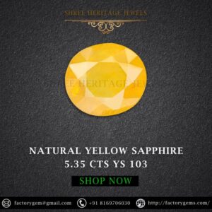 5.35 Carat Natural Yellow Sapphire Stone