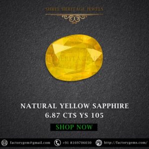 6.87 Carat Natural Yellow Sapphire Stone