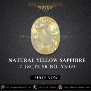 7.18 Carat Natural Yellow Sapphire Stone