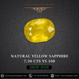 7.30 Carat Natural Yellow Sapphire Stone