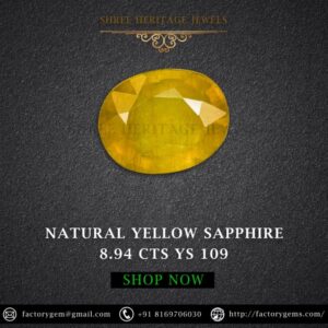 8.94 Carat Natural Yellow Sapphire Stone