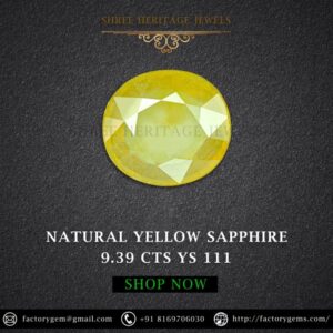 9.39 Carat Natural Yellow Sapphire Stone