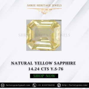 14.24 Carat Natural Yellow Sapphire Stone