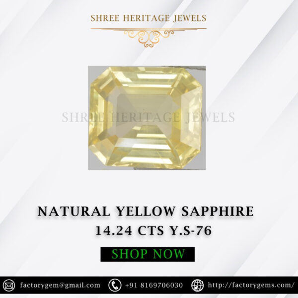 14.24 Carat Natural Yellow Sapphire Stone