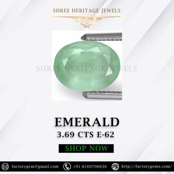 3.69 Carat Natural Emerald Stone