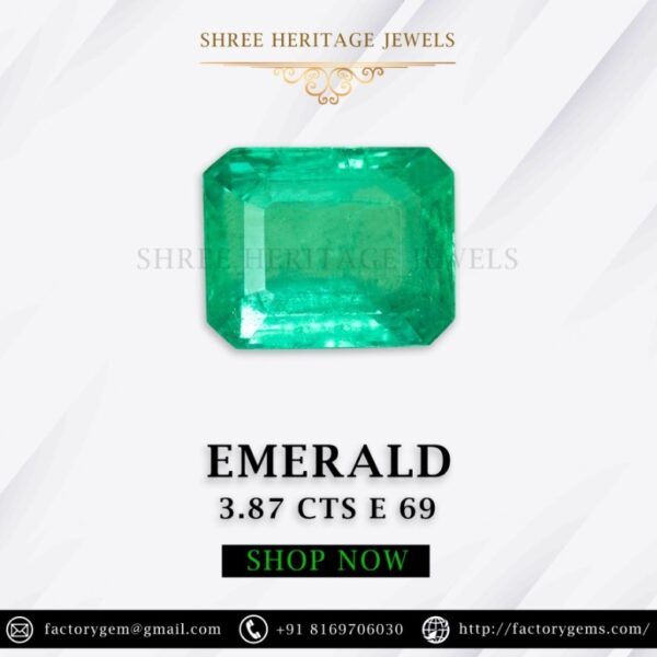 3.87 Carat Natural Emerald Stone