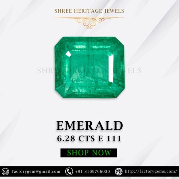 6.28 Carat Natural Emerald Stone