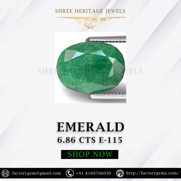 6.86 Carat Natural Emerald Stone