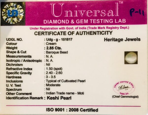 2.85 Carat Natural Keshi Pearl Stone - Image 2