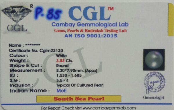 3.83 Carat Natural South Sea Pearl - Image 2