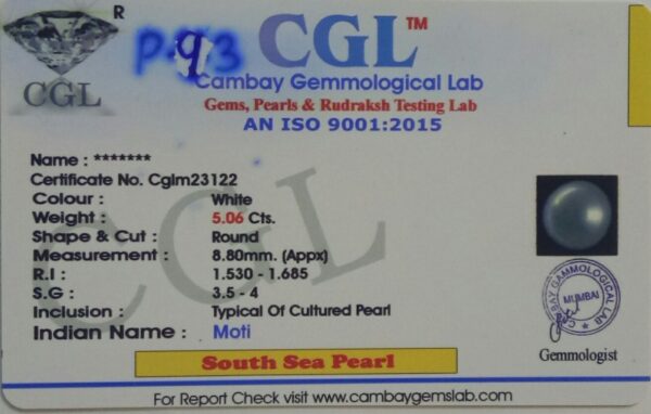 5.06 Carat Natural Pearl Stone - Image 2