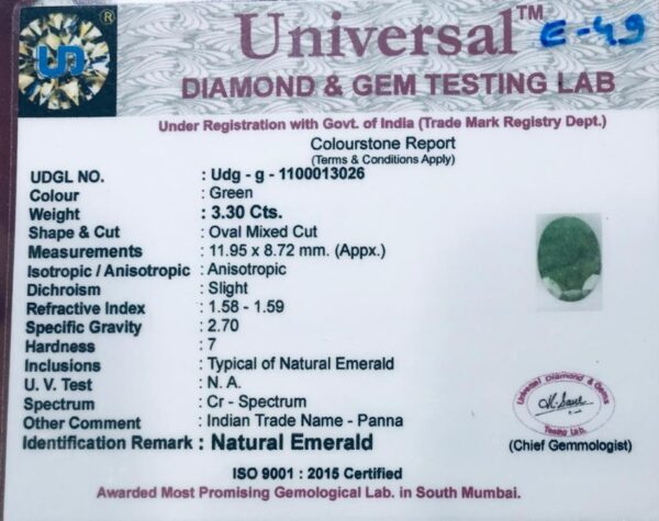 3.30 Carat Natural Emerald Stone - Image 3