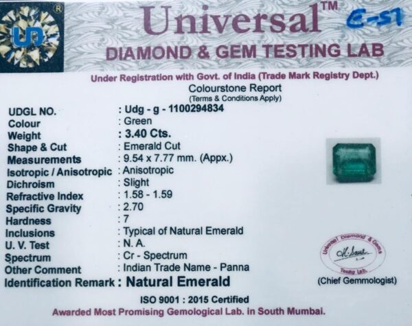 3.40 Carat Natural Emerald Stone - Image 2